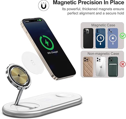 Miniatura 3 de Estación de carga 3 en 1 para Apple – Soporte de cargador Mag-Safe más rápido para iPhone – Estación de carga inalámbrica magnética para iPhone
