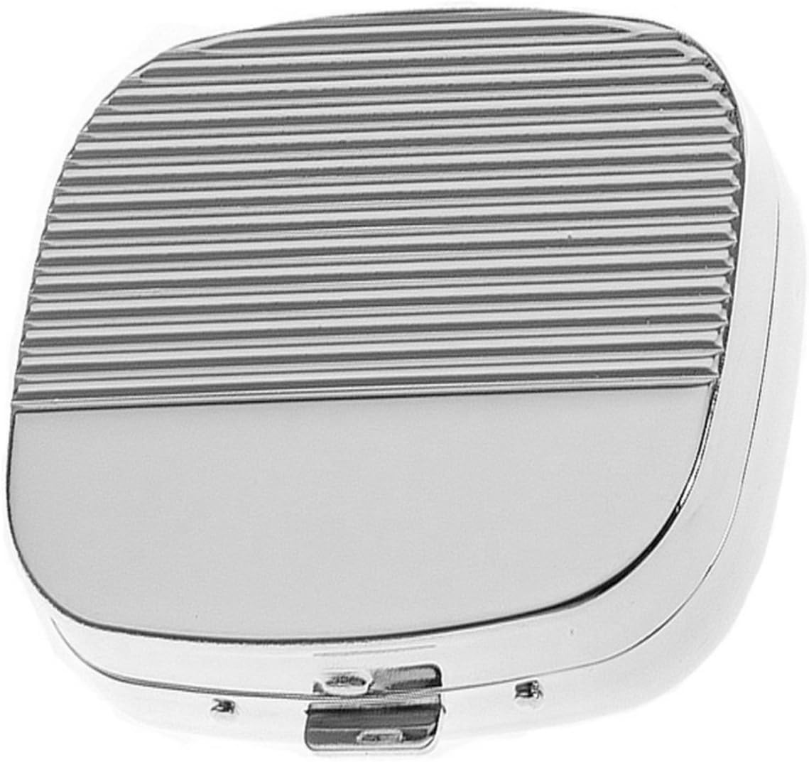 SILBERKANNE Pill Box 3 Compartments 6.5 x 5 x 1.5 cm Silver-Plated Sturdy Product in Premium Workmanship