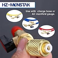 Vista 4 de Válvula de bola refrigerante de aire acondicionado 1/4 '' SAE, adaptador de válvula de bola de cierre en ángulo HVAC de latón para sistema mini