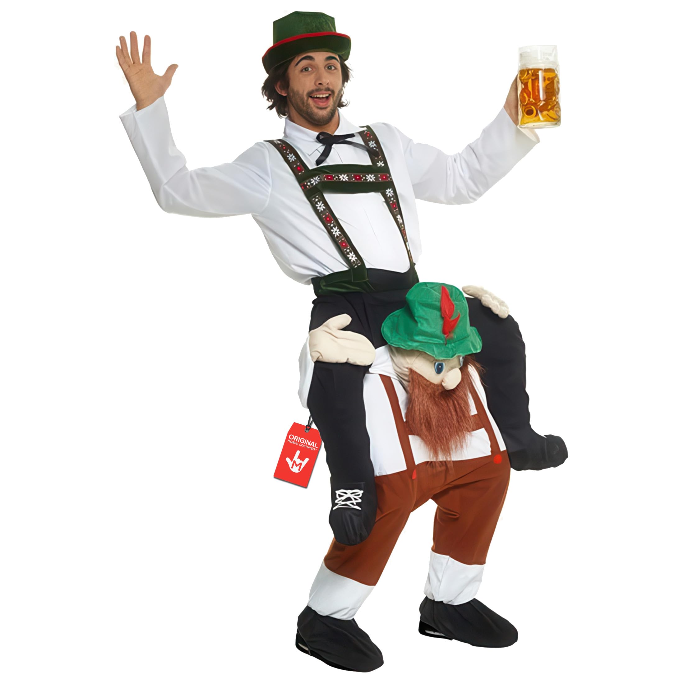Bavarian Piggyback Costume, Oktoberfest Costume Men, Lederhosen October Festival Costumes, Halloween Costumes Men