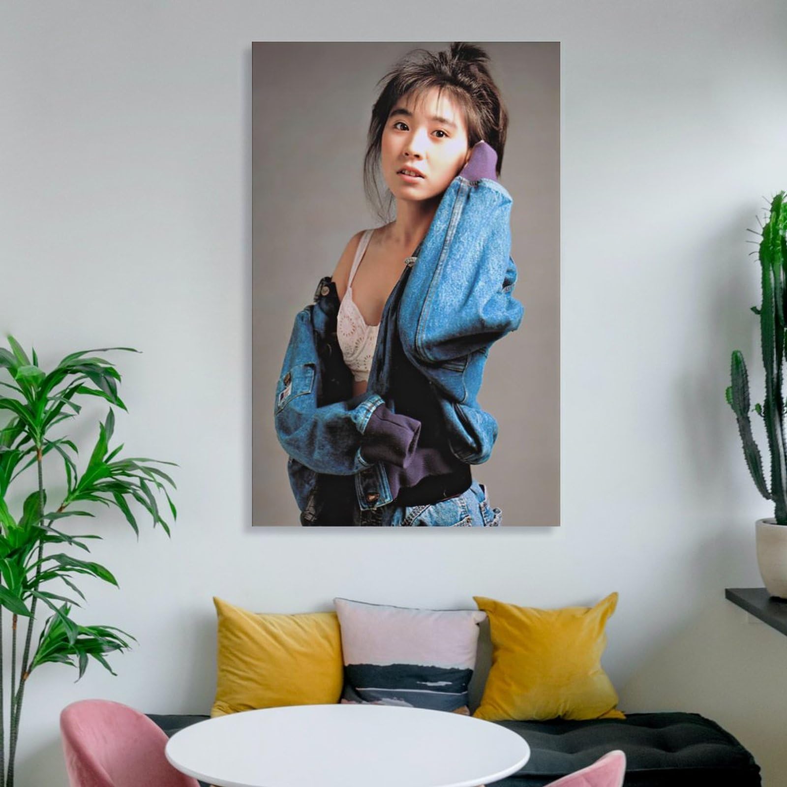 昭和レトロ ハッピーミシン 絵画 人物画 写真 ポスター 女の子 額装 額