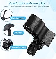 Vista 4 de 2 piezas de soporte de clip de micrófono grande con tornillo universal ajustable soporte de clip de micrófono con adaptador de tornillo macho de 5/8