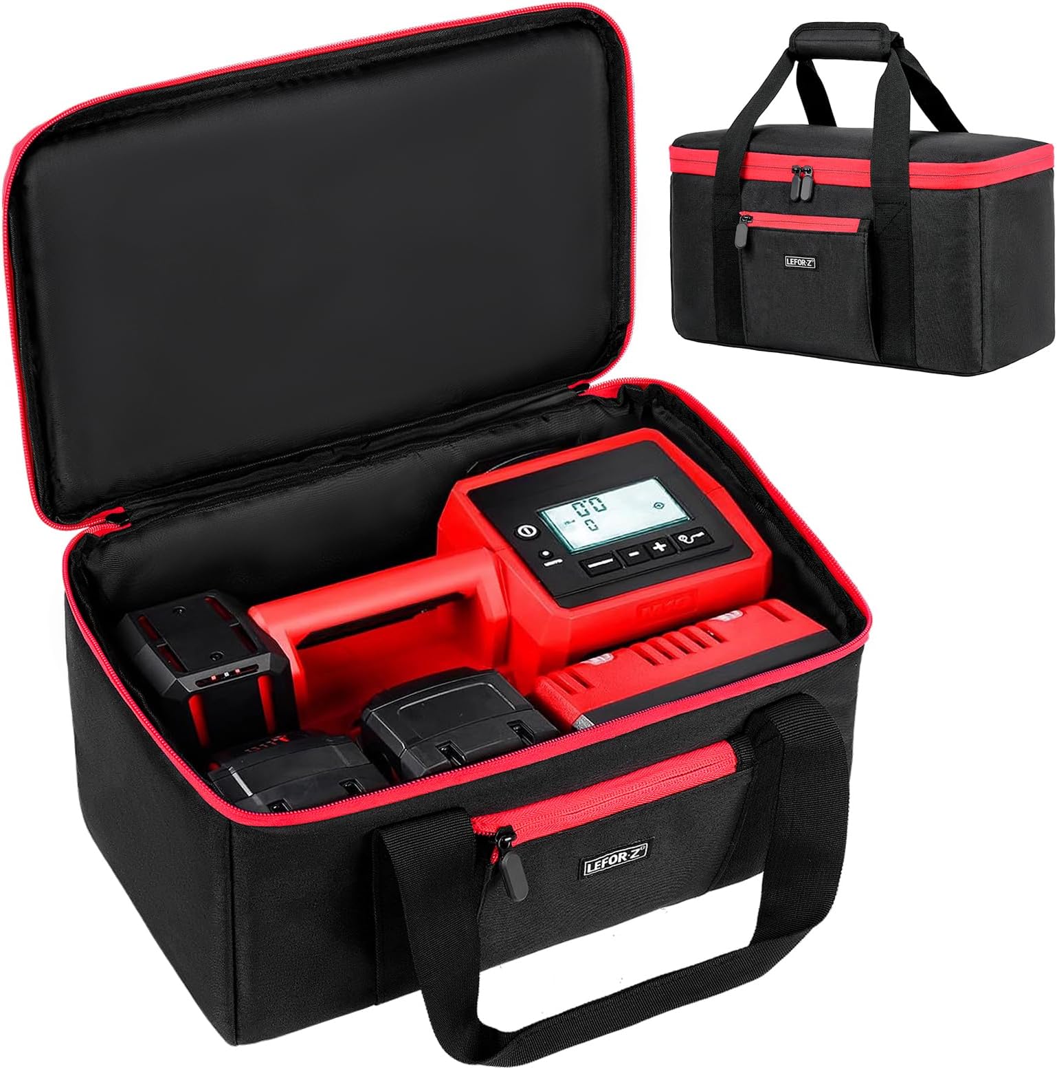 Air Compressor Carrying Bag Compatible with Milwaukee M18 Inflator 2848-20, Air Pump Protective Case Compatible for Milwaukee Tools Accessories and Battery Pack 18V 3.0 to 9.0 Ah (Case Only)