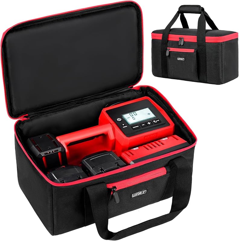 Air Compressor Bag Compatible with Milwaukee M18 Inflator 2848-20/2771-20 | M18 Tire Inflator Case Fits for Milwaukee Tools,Battery 18V 3.0-9.0 Ah,Air Pump Carrying Case,Portable,Lightweight(Case Only)