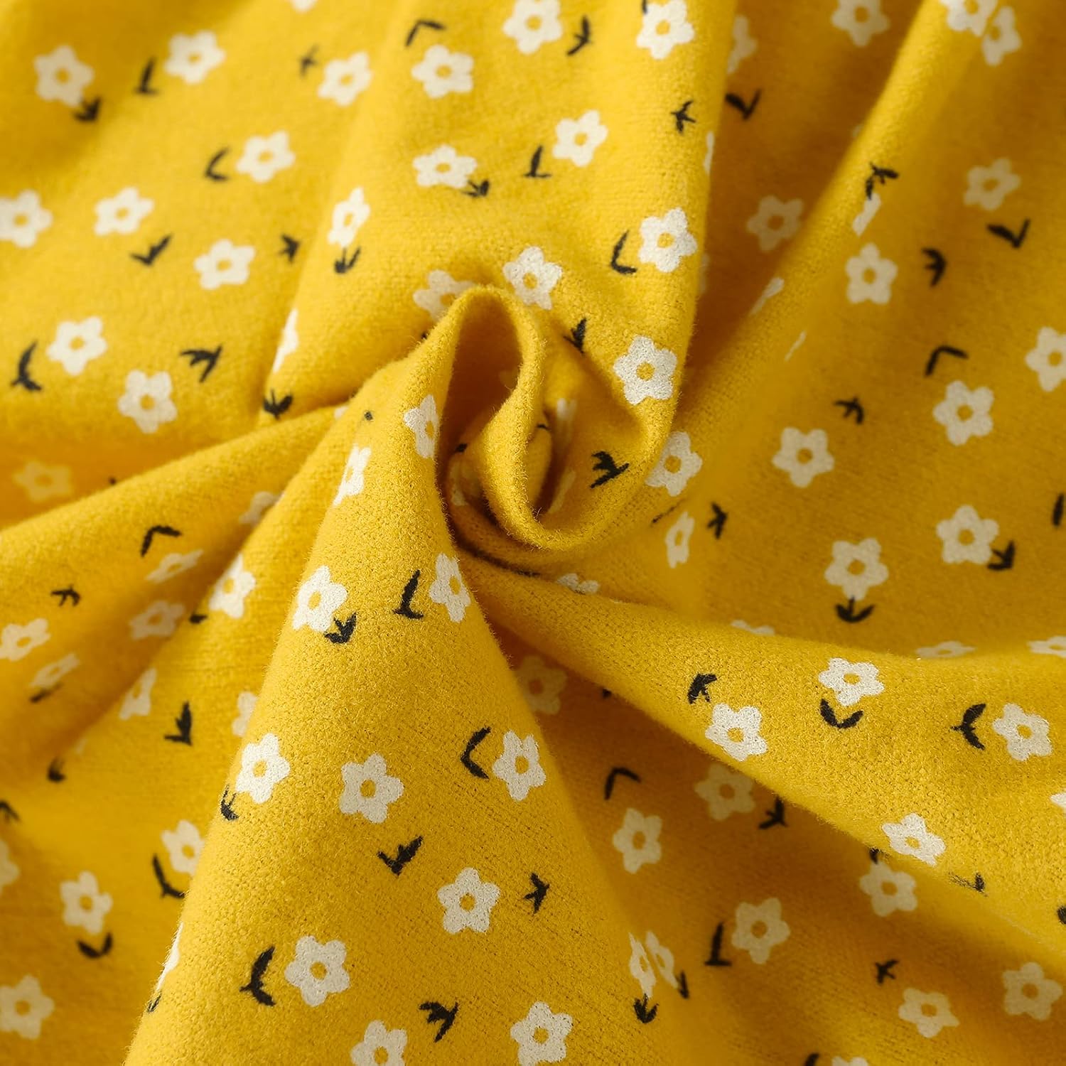 VINUOKER Toddler Girls Cotton Dress Floral Dress for Little Girls midi Dress 2-7years Fall Winter Dress - Image 8