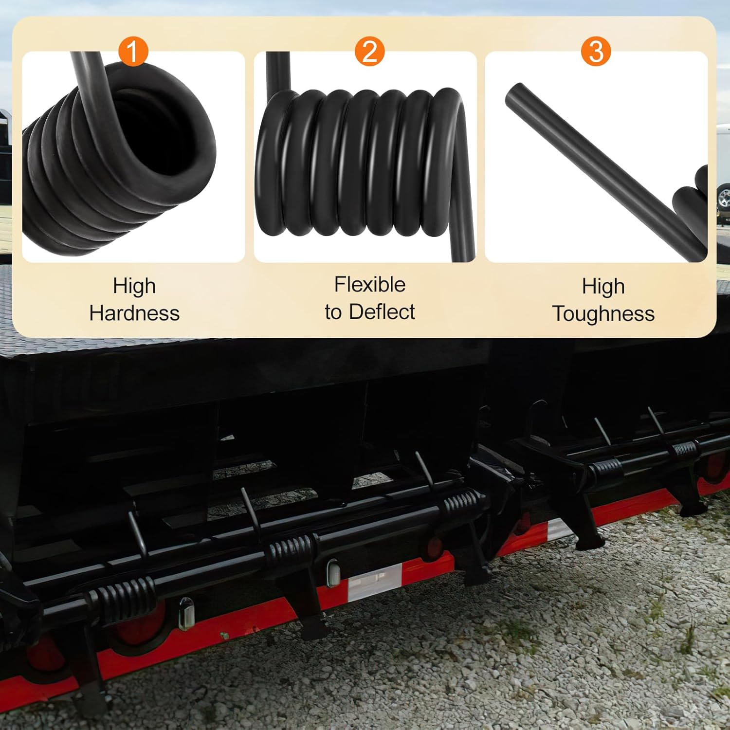 VYH 2 Pair Heavy Duty Trailer Ramp Springs， Trailer ramp Coil Springs 2000 Lbs Torque Right and Left Side for Trucks Trailer Gates Replace# RS16933RH RS16933LH (All in the Same Direction)
