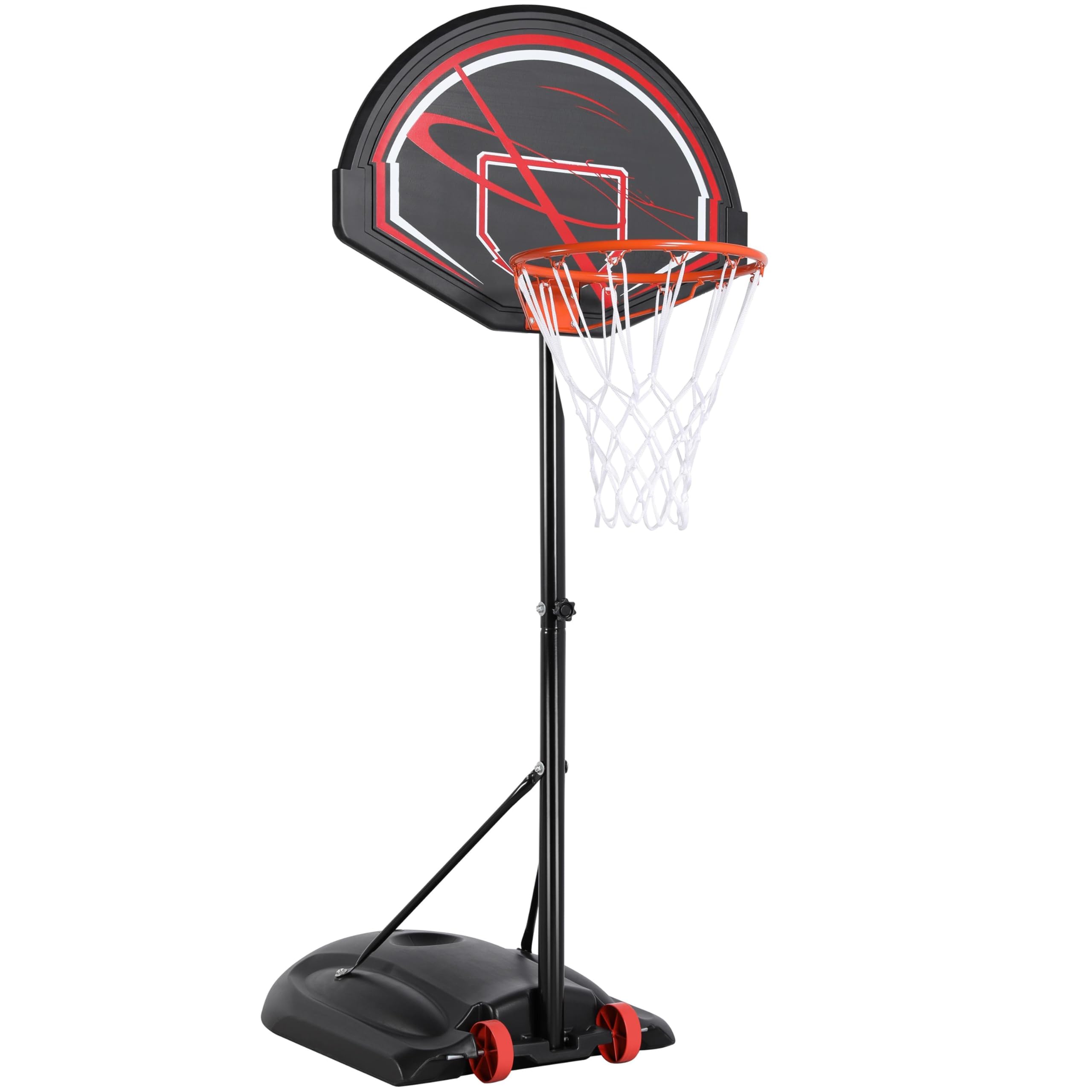 Yaheetech Panier de Basket Hauteur Réglable 170 cm à 230 cm Portable pour Extérieur avec Panneau Panier de Basket sur Pied Noir