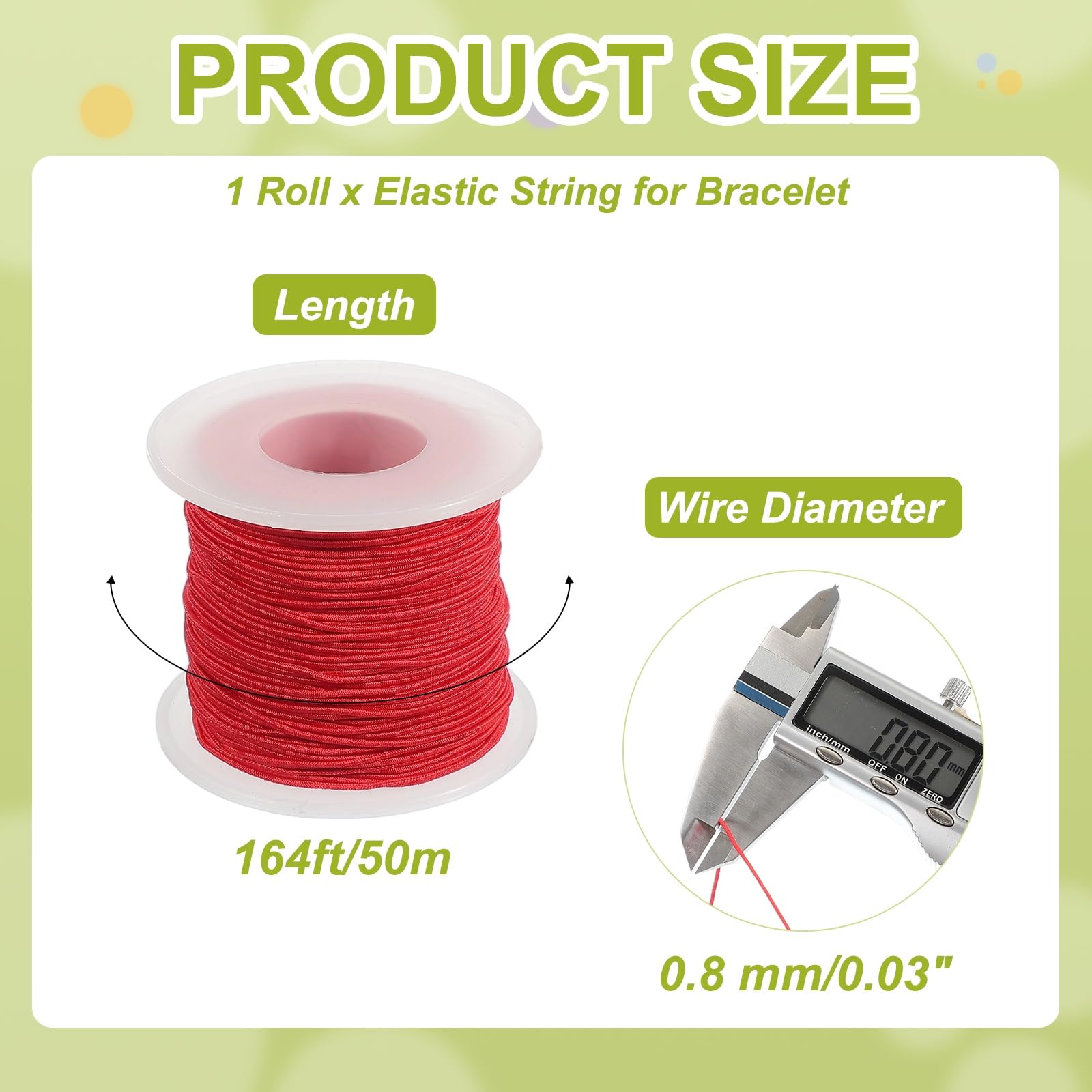 PATIKIL Elastic String for Bracelet 164 Ft/50 Meter Length 0.8 mm Dia - Image 2