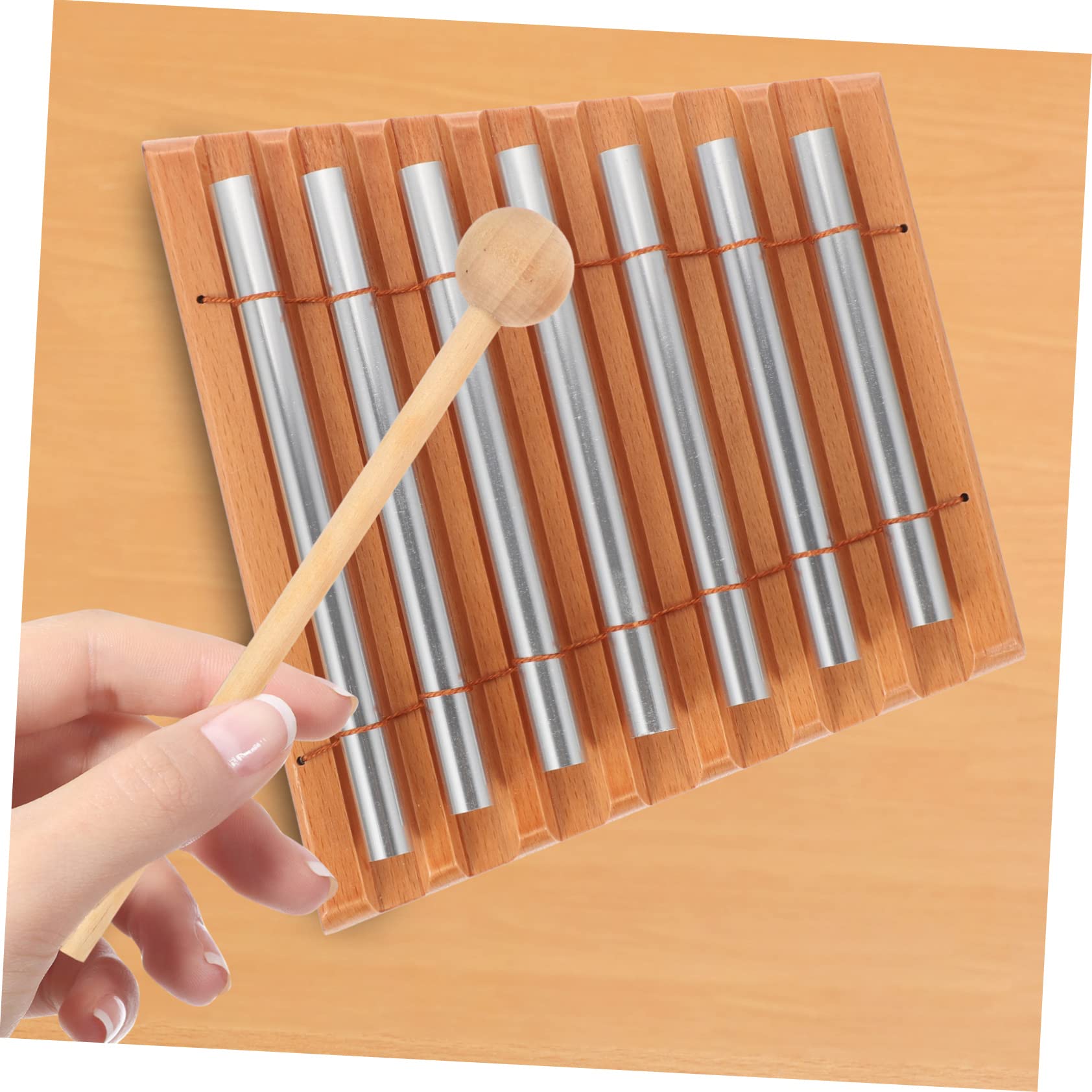 Beaupretty Set Campanelli a Percussione in Legno e Metallo 7 Toni per Ragazzo Ragazza, Strumento Musicale Educativo per Scuola e Casa, Gioco Didattico Coordinazione Mano-occhio, Regalo Feste