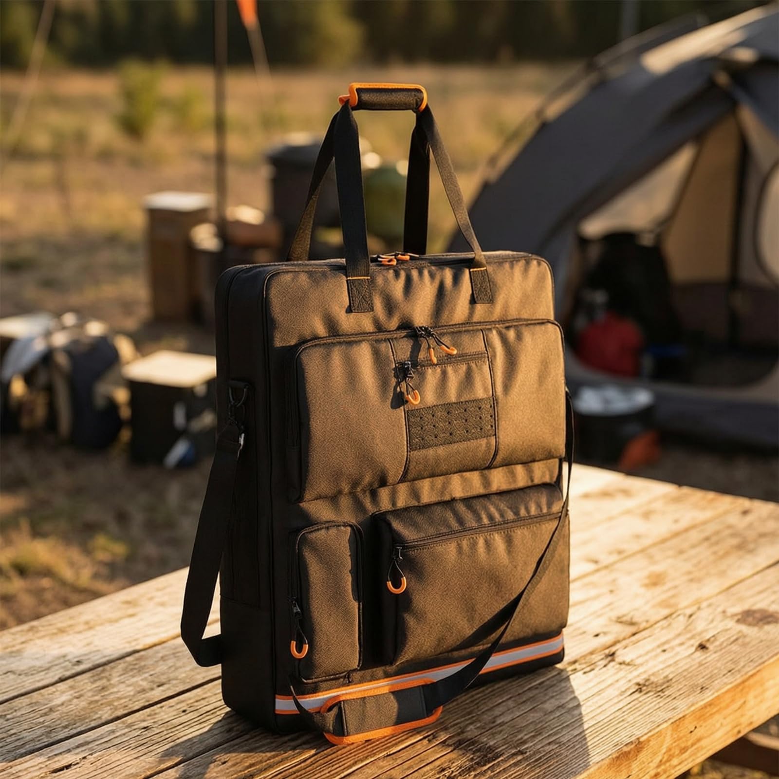 Borsa Imbottita con Tracolla Resistente Custodia Protettiva Multitasche per Campeggiatori, Campeggio, Outdoor
