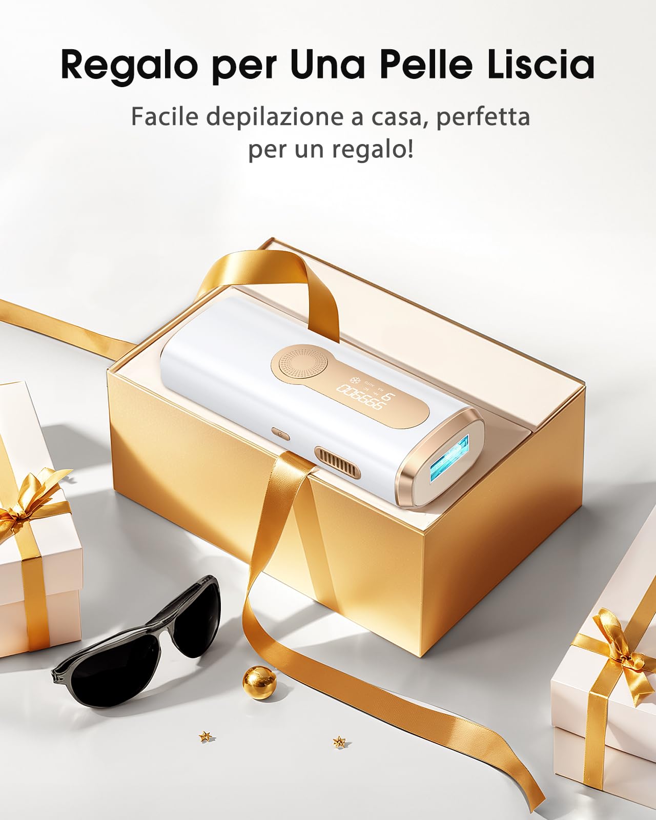 Haarlosy Epilatore Luce Pulsata con Funzione di Raffreddamento 5℃ - 3 IN 1 IPL Epilatore Laser per Donna e Uomo, 9 Livelli di Energia Regolabile Adatto a Corpo, Viso, Ascelle, Gambe Sensibili GLY06