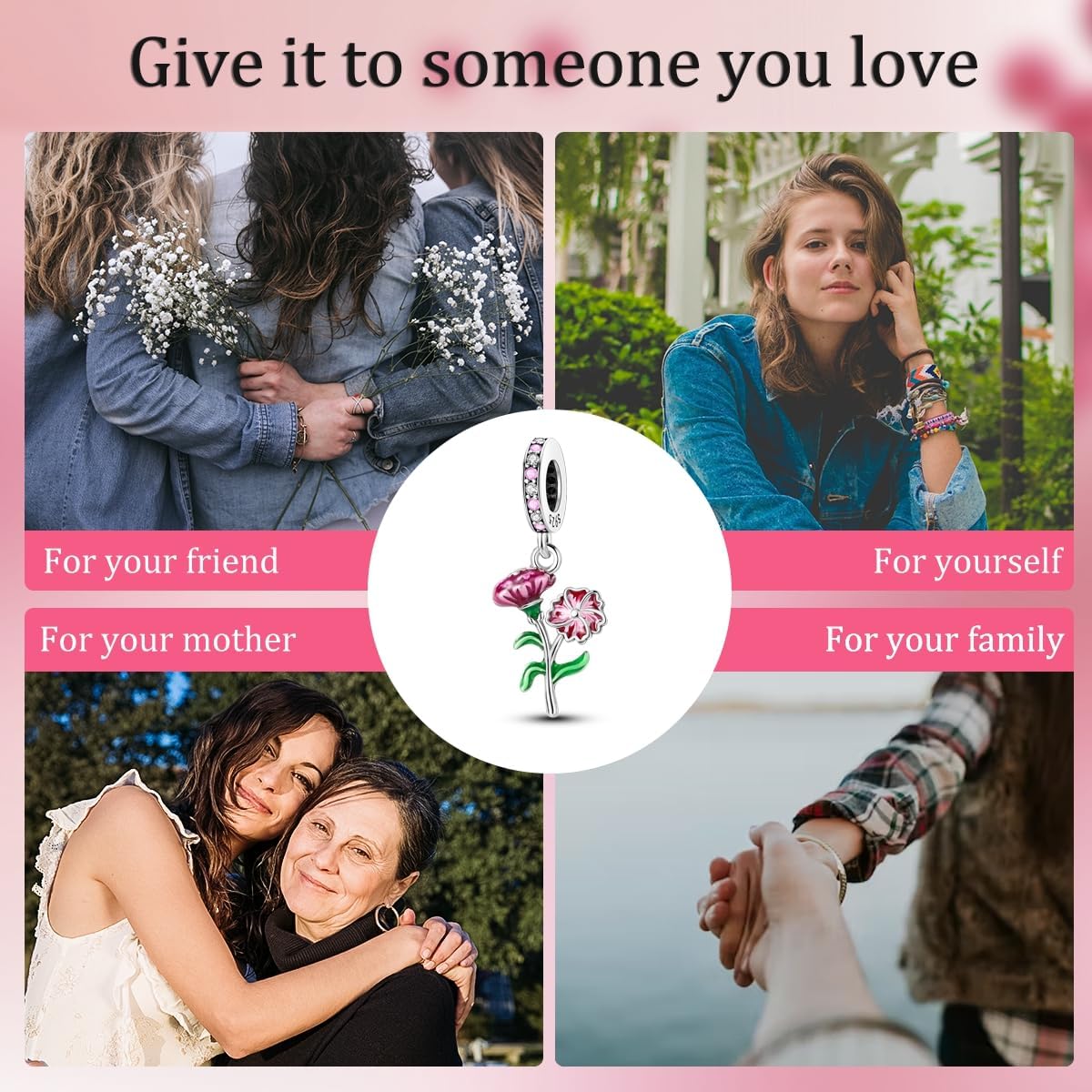 Parmuz 925 Sterling Silver Charms for Bracelet Necklace Mom Heart Love Dangle Charm Beads for Women Mother Pendant Jewelry - Image 6