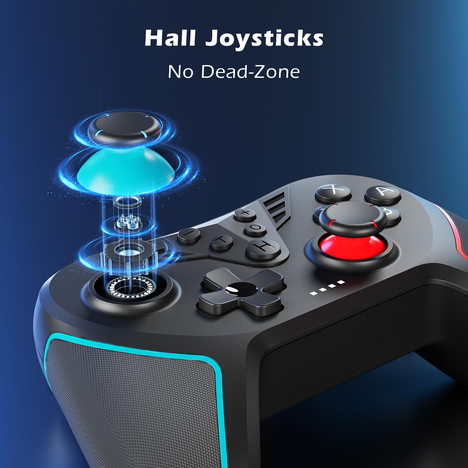 LATEC Controller per Switch/Switch 2, Controller Switch Wireless per Switch Lite con Joystick Hall/Pulsante Programmabile/ASSE Giroscopico/Vibrazione Regolabile/Funzione Turbo/Cattura Schermo,Nero