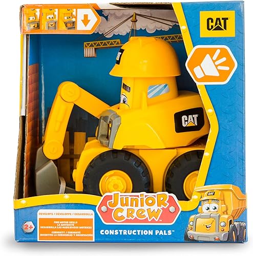 Miniatura 9 de CAT Junior Crew Construction Pals - Cargador de ruedas educativo, vehículo preescolar con sonidos para niños y cara animada, para mayores de 2 años