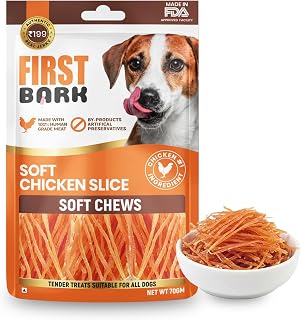 First Bark Dog Treats for Adult Dog & Puppy – Soft Chews Tender Chicken Jerky for Dogs, Small Dogs & Shih Tzu | Easy-to-Ch... Price In India