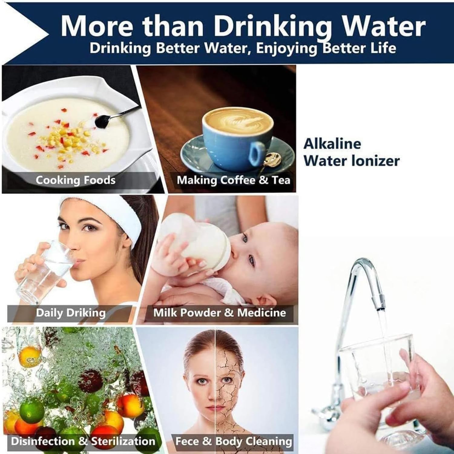 Máquina Agua Hidrógeno Rica En Hidrógeno Máquina Ionizadora Y Purificadora Agua, La Máquina Ionizadora Agua Produce Ácido Alcalino Ph 3-11.0 hasta -800mv Orp Filtro De Agua Táctil LCD