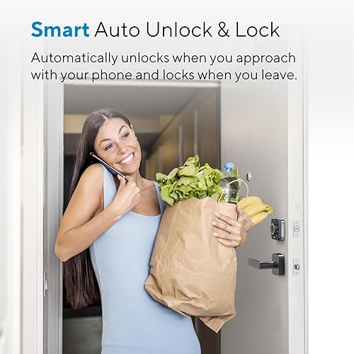 Miniatura 4 de ULTRALOQ U-Bolt Pro - Cerradura inteligente WiFi con asa, juego de cerradura de puerta de entrada sin llave con palanca, cerraduras inteligentes