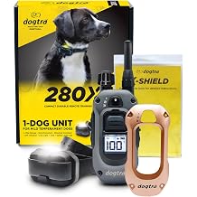 Dogtra 280X E-Collar with Remote - [X-Shield Front Plate - Champagne Gold] 10 lbs+, 1/2 Mile Range, LED Light, 100 Levels for Stubborn Dogs