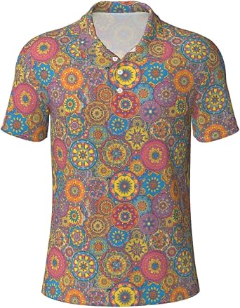 Men's Golf Polo Shirts Short Sleeve 3 Button Moisture Wicking Dry Fit Golf Shirts for Men
