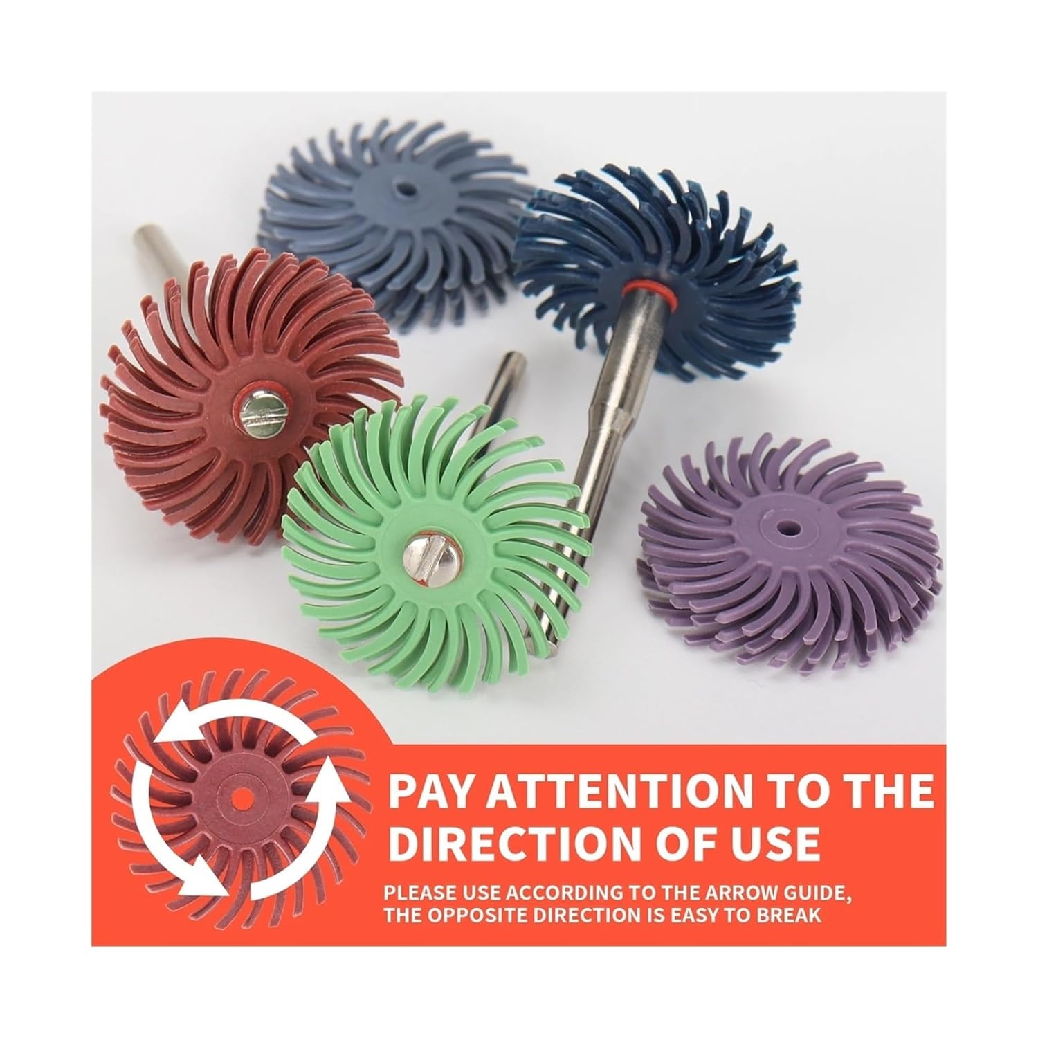 Radial Bristle Disc Kit Abrasive Brush 1/8" 3/2.35mm Shank Detail Polishing Wheel for Rotary Tool Accessories