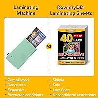 Vista 4 de 40 hojas de laminación autoadhesivas, 9 x 12 pulgadas, hojas laminadoras transparentes que no necesitan máquina, hojas laminadas autosellantes 40