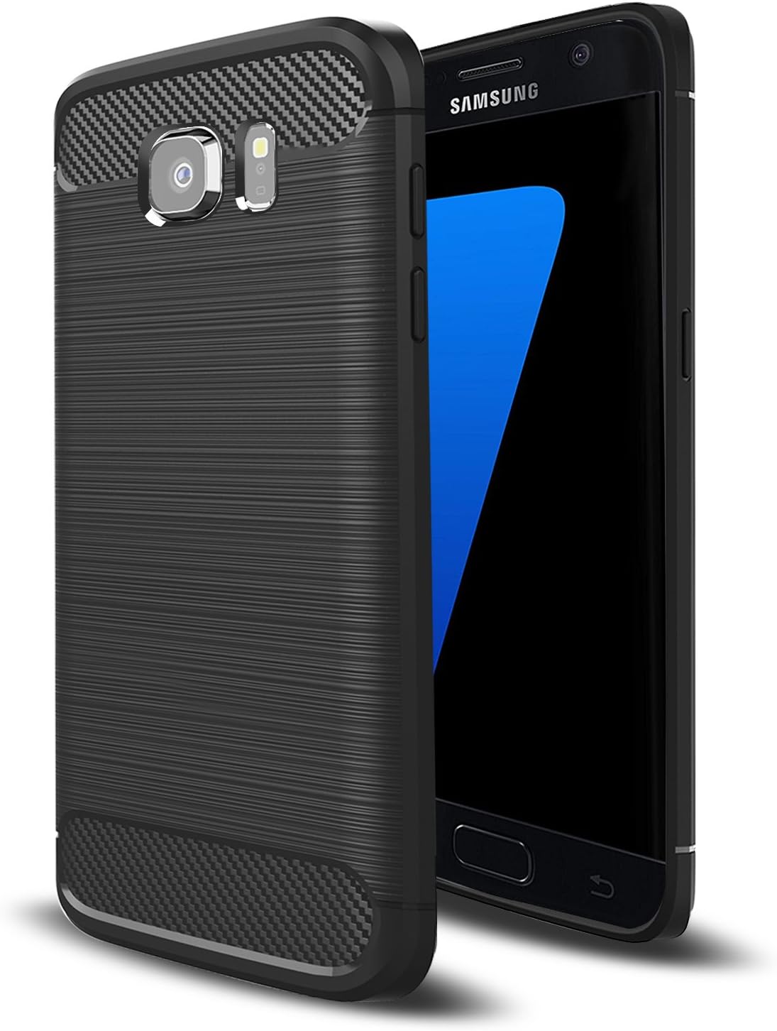 Cell Phone Case for Galaxy S7,AnoKe Ultra [Slim Fit Thin] Scratch-Resistance Shock Absorption Soft TPU Anti-fingerprint Grip Protective Phone Cases Cover For Samsung Galaxy S7 (2016) HWLS Black