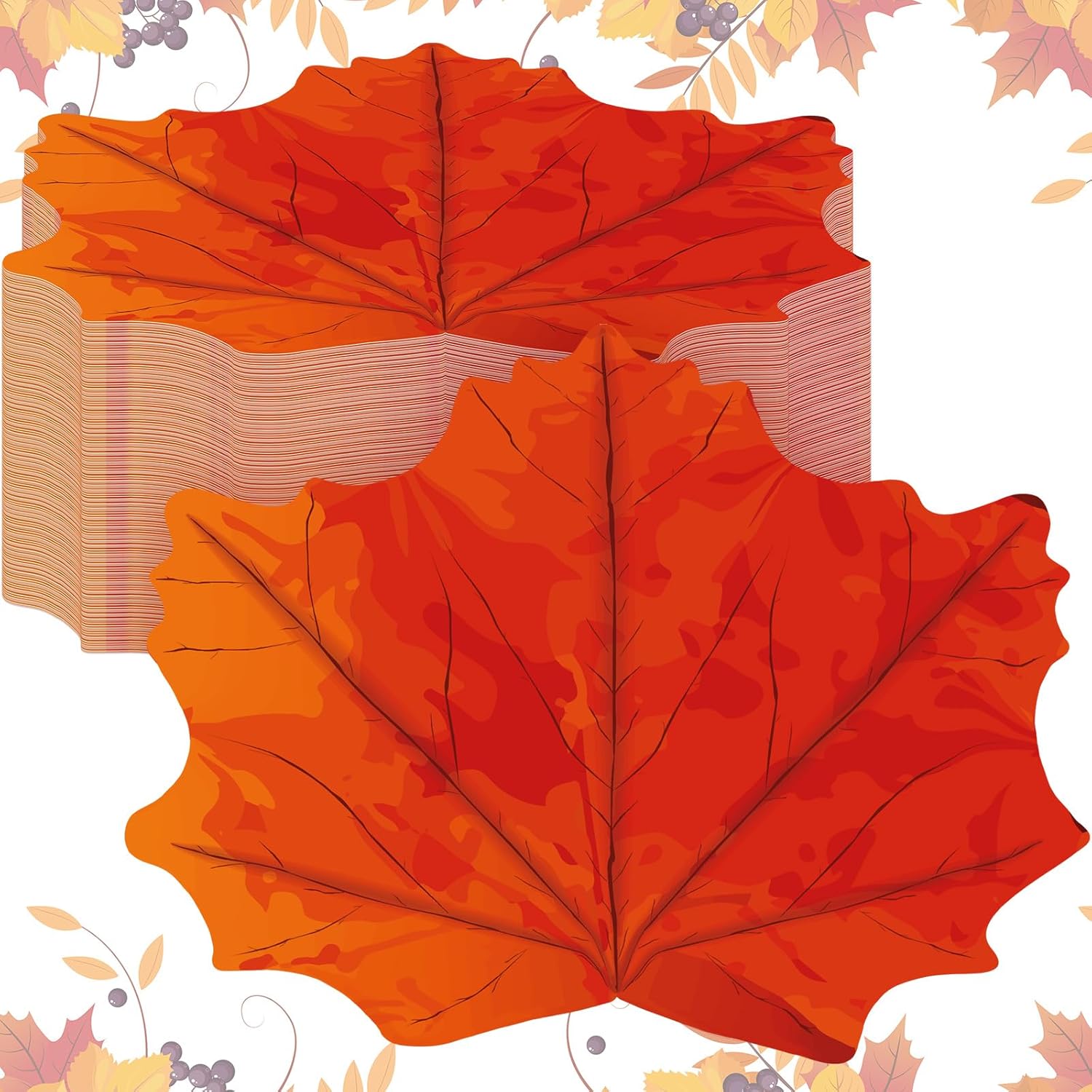 Qilery 300 Thanksgiving Fall Napkins Maple Leaves Shaped
