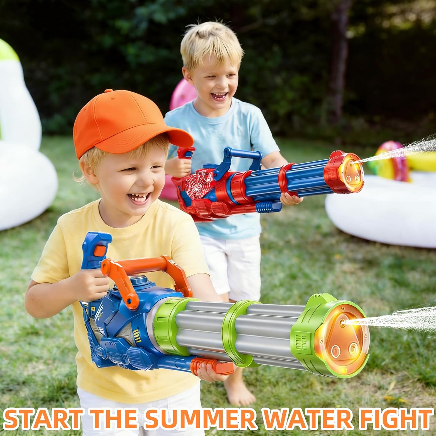 Gating Electric Water Gun, 1500cc Squirt Water Pistol Toy Powerful Water Blaster 50-55 Feet Range, Automatic Super Water Soaker for Kids Summer Outdoor Swimming Pool Beach Party,Red