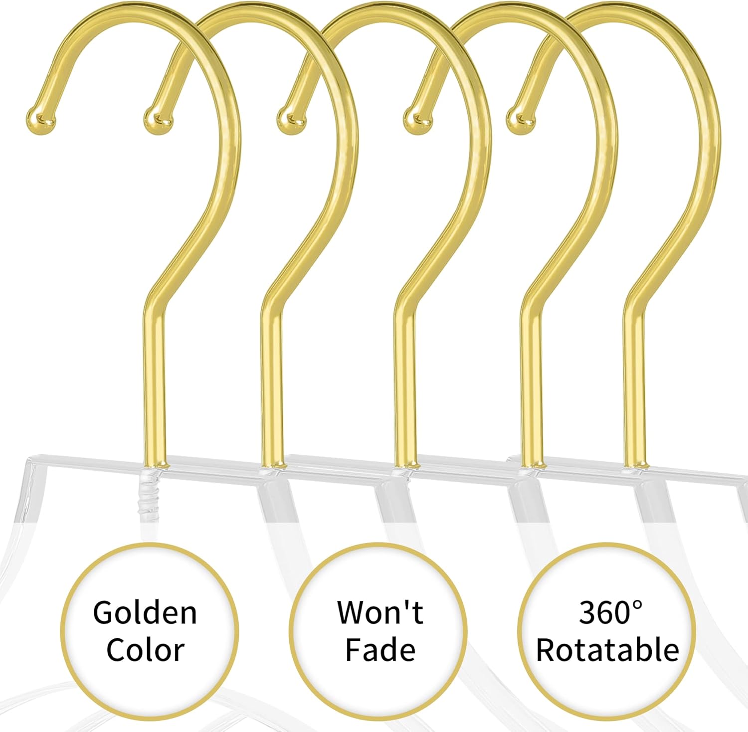 Acrylic Hangers Clear and Gold Premium Quality Clothes Hangers Standard Clothing - Image 5