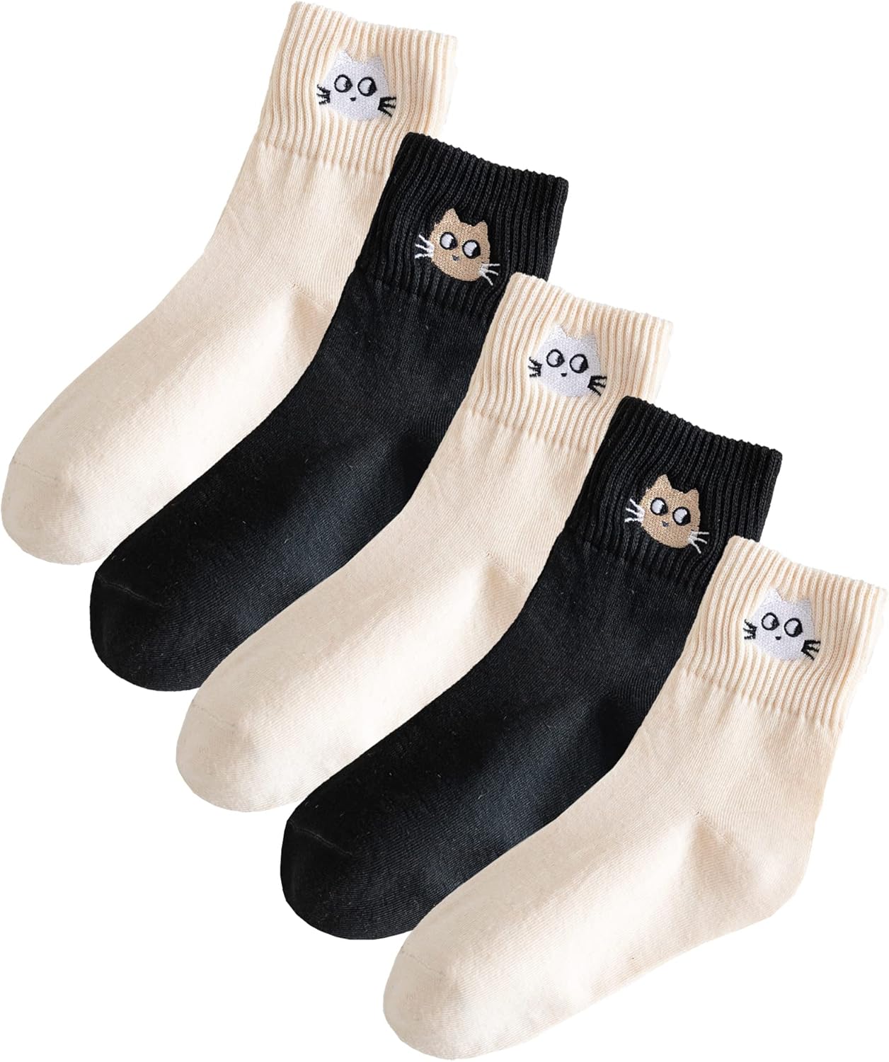 5 Pares de Calcetines de Gato para Mujer, Calcetines de Tobillo