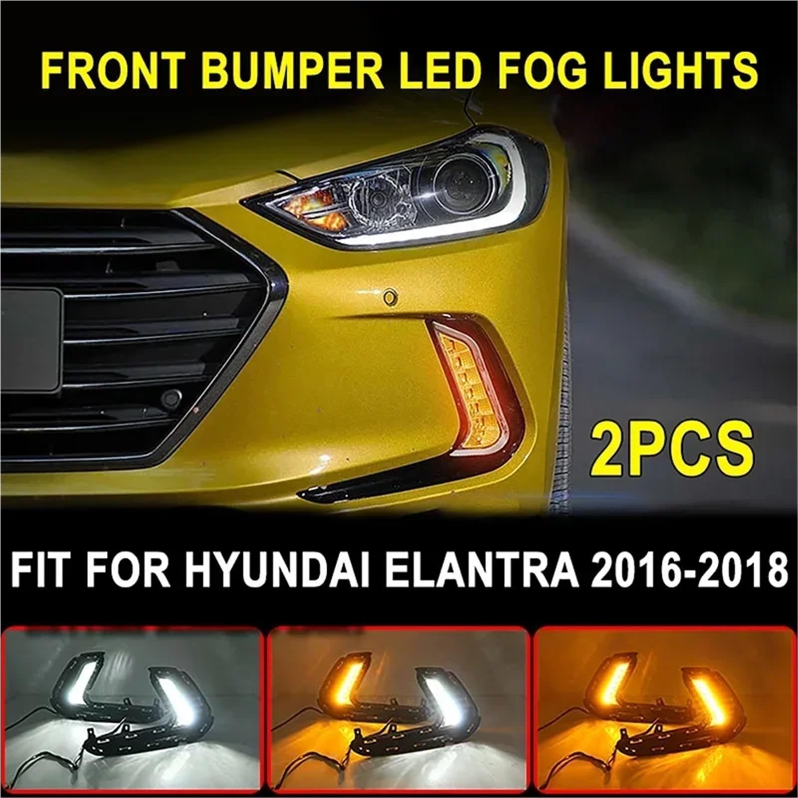 Conjunto de luces antiniebla Kit de luces diurnas LED, intermitentes y antiniebla para Hyundai para Elantra 2016-2018 ﻿ PARTE
