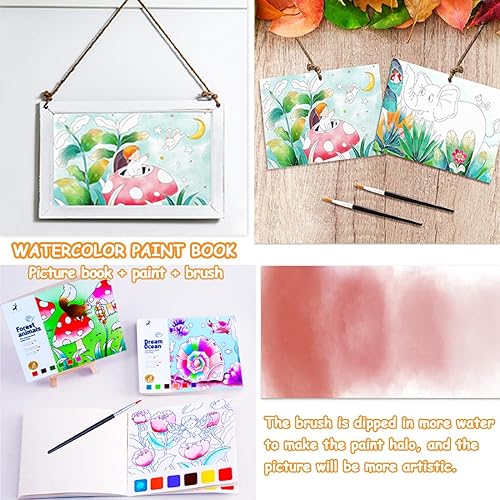 Miniatura 4 de BAOXUE Libros para colorear de agua para niños de 3, 4, 5, 6, 7, 8, libro de pintura de acuarela de bolsillo para niños pequeños, artes y