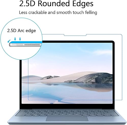 Miniatura 2 de Adeway Protector de pantalla de vidrio templado para Surface Laptop Go 2 de 12.4 pulgadas 2022, dureza 9H, resistente a arañazos, transparente HD,