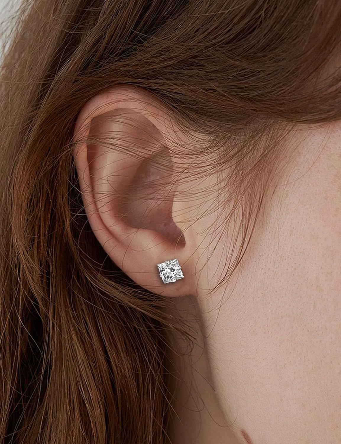 10G-00G Astm F136 Titanium Gauges Tunnels for Ear Screw Fit Square CZ Ear Gauges Tunnels Plug Earrings Expander Stretcher Piercing Jewelry for Women Men Silver Gold 1 Pairs