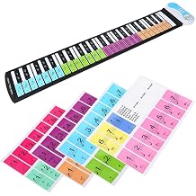 Removable Piano Stickers,Electronic Keyboard Note Keys Stickers Labels For 49/61 / 76/88 Key Keyboards For Kids And Beginners Learning Piano Or Keyboard Multicolor Keyboard Tasche Piano Keyb