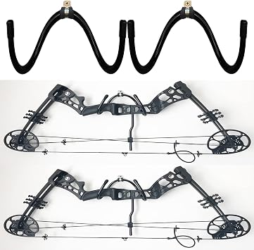 AUXPhome 2 Pack Wall Storage Display Rack - Bow Hanger Hooks Wall Holder - No Scratches - Hold up to 20 Lbs - Hold 2 Bows