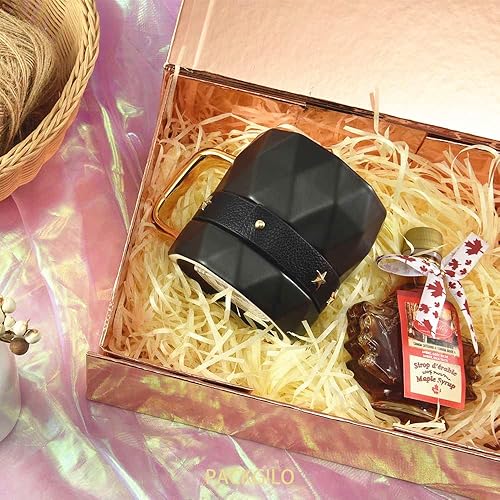 Vista 2 de 5 cajas de regalo de color oro rosa de 9.5 x 7 x 4 pulgadas con tapas para regalos, caja de regalo magnética, pequeñas cajas de regalo