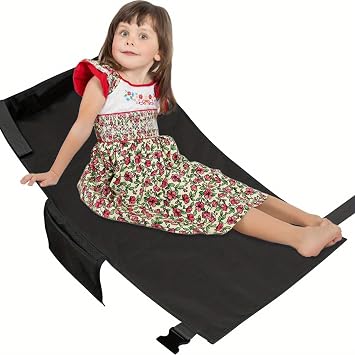 Qivine Toddler Airplane Bed, Traveling Airplane Bed with Fasten Belt, Flight Air Plane Seat Extender for Kids, Portable Beds Toddler Airplanes Seat Extender for Boys Black