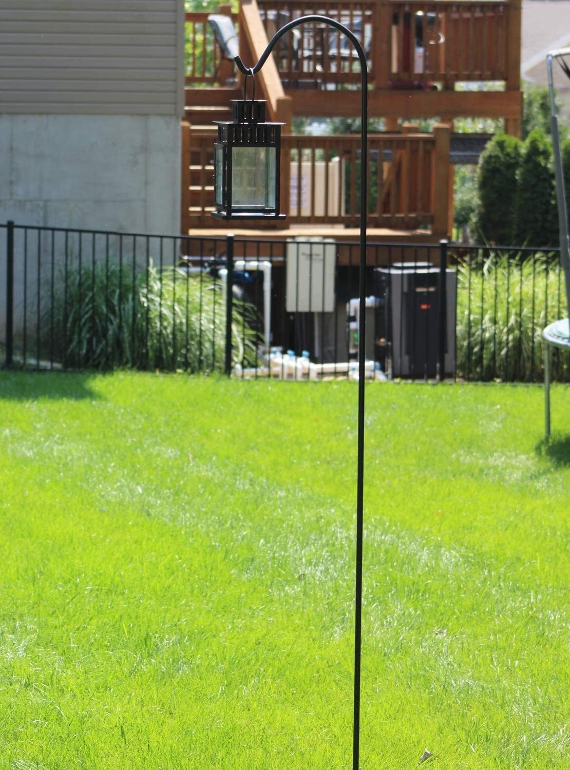 Ashman Black Shepherd Hook 92 Inch (Pack of 3), 1/2-Inch Thick, Solid Metal Single Piece Hook, Super Strong, Rust Resistant, Hanging Plant Baskets, Heavy Bird Feeders & More.