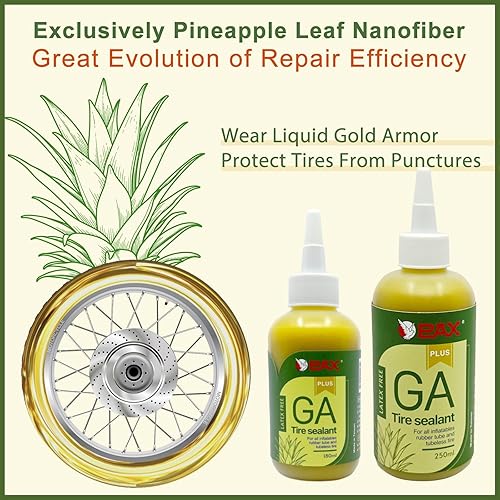 Miniatura 4 de PAX Sellador de neumáticos GA de 8.5 fl oz, salvador de prevención plana, sellado fuerte, no corrosivo, apto para motocicletas y bicicletas,