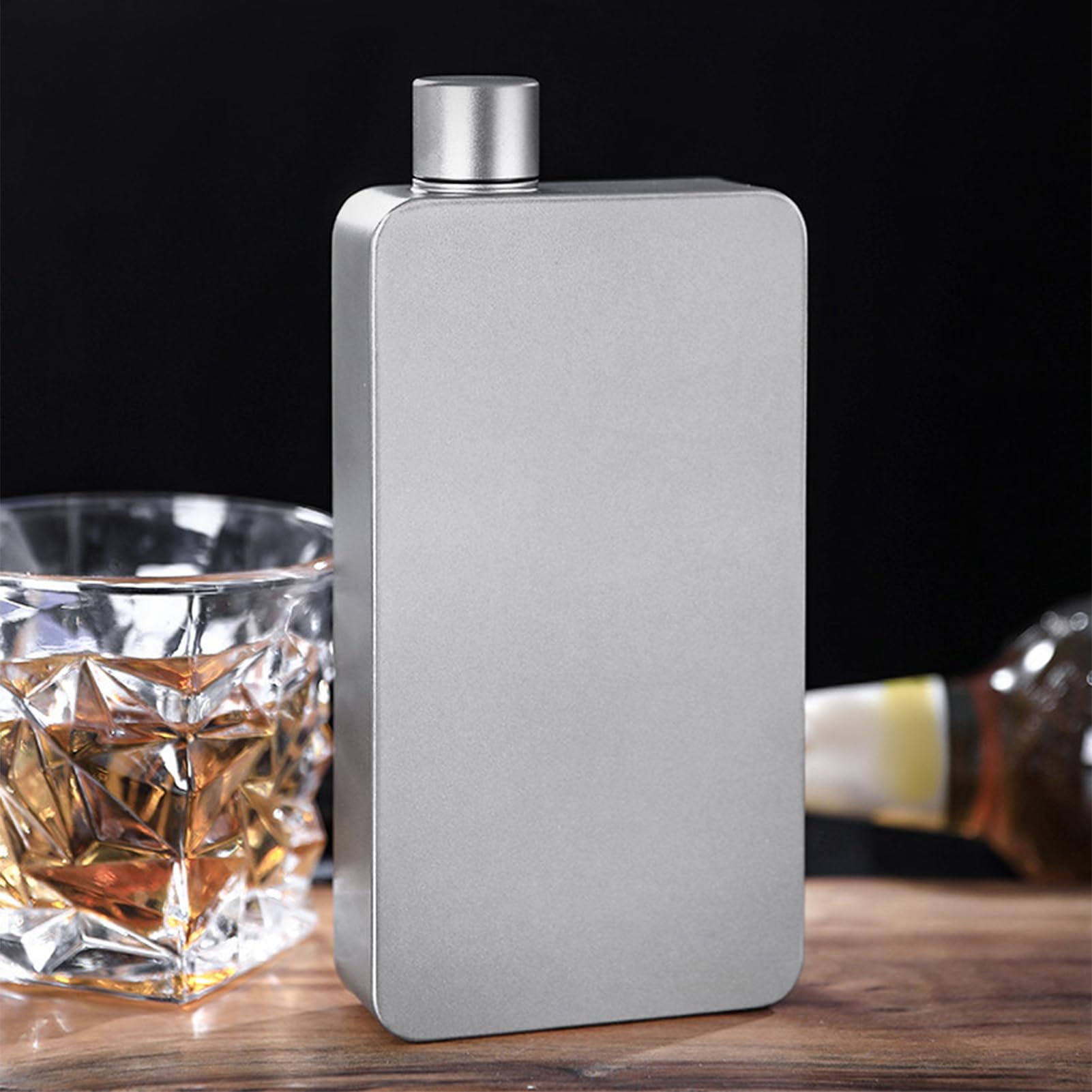 400ml Pure Ti Flask Outdoor Przenośna, lekka kwadratowa butelka na alkohol z lejkiem ze stali nierdzewnej, szczelna na piesze pikniki (Styl mrożony)