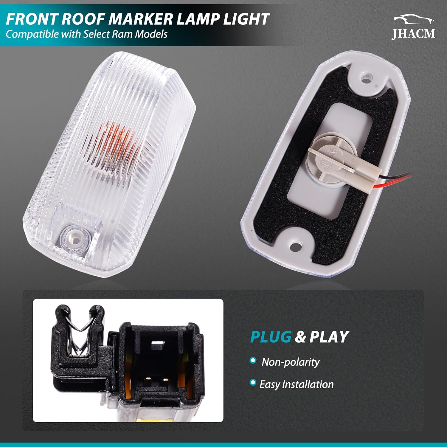 926-109 Cab Roof Top Marker Lights Fits for Dodge Ram ProMaster 1500 2500 3500 Roof Running Lamps 2014-2023 Replaces# 926109 68232473AA 68232473AB 68232473AE 68232473AC Waterproof,Plug-and-Play 5 Pack