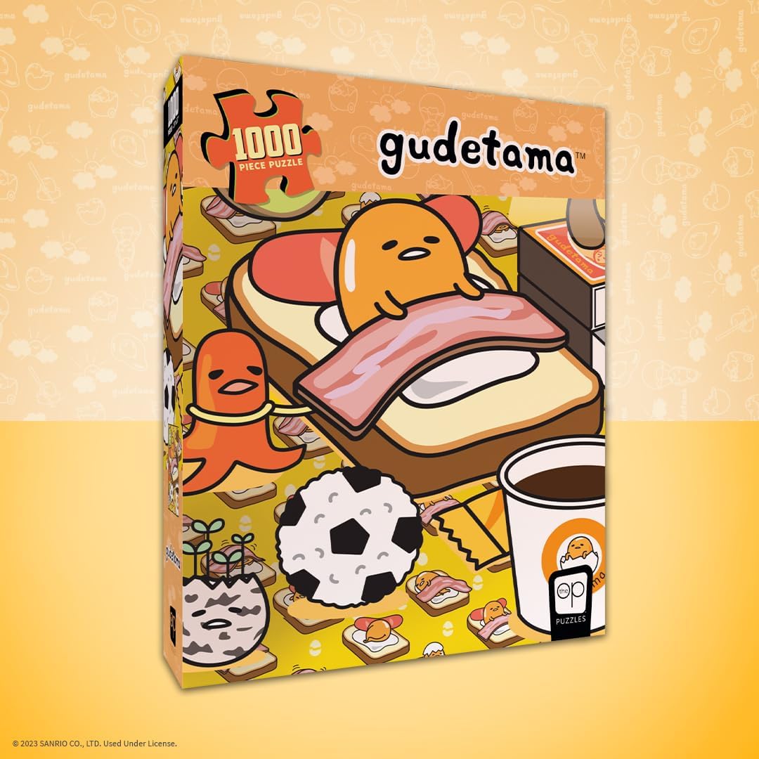 Gudetama “Work from Bed” 1000 Piece Jigsaw Puzzle | Collectible Anime Puzzle Artwork Featuring Sanrio’s Gudetama | Officially-Licensed Gudetama Puzzle & Merchandise