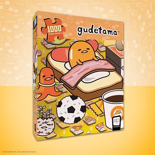 Miniatura 6 de Gudetama - Rompecabezas de 1000 piezas "Work from Bed", obra de arte coleccionable de rompecabezas de anime con Gudetama de Sanrio, rompecabezas y