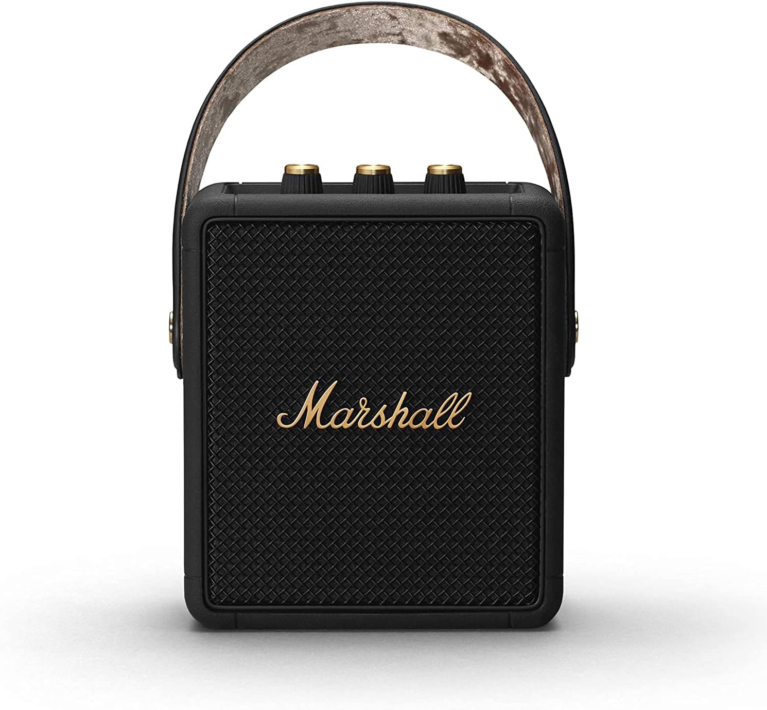Marshall Stockwell II Portable Bluetooth Speaker - Black and Brass (Renewed)