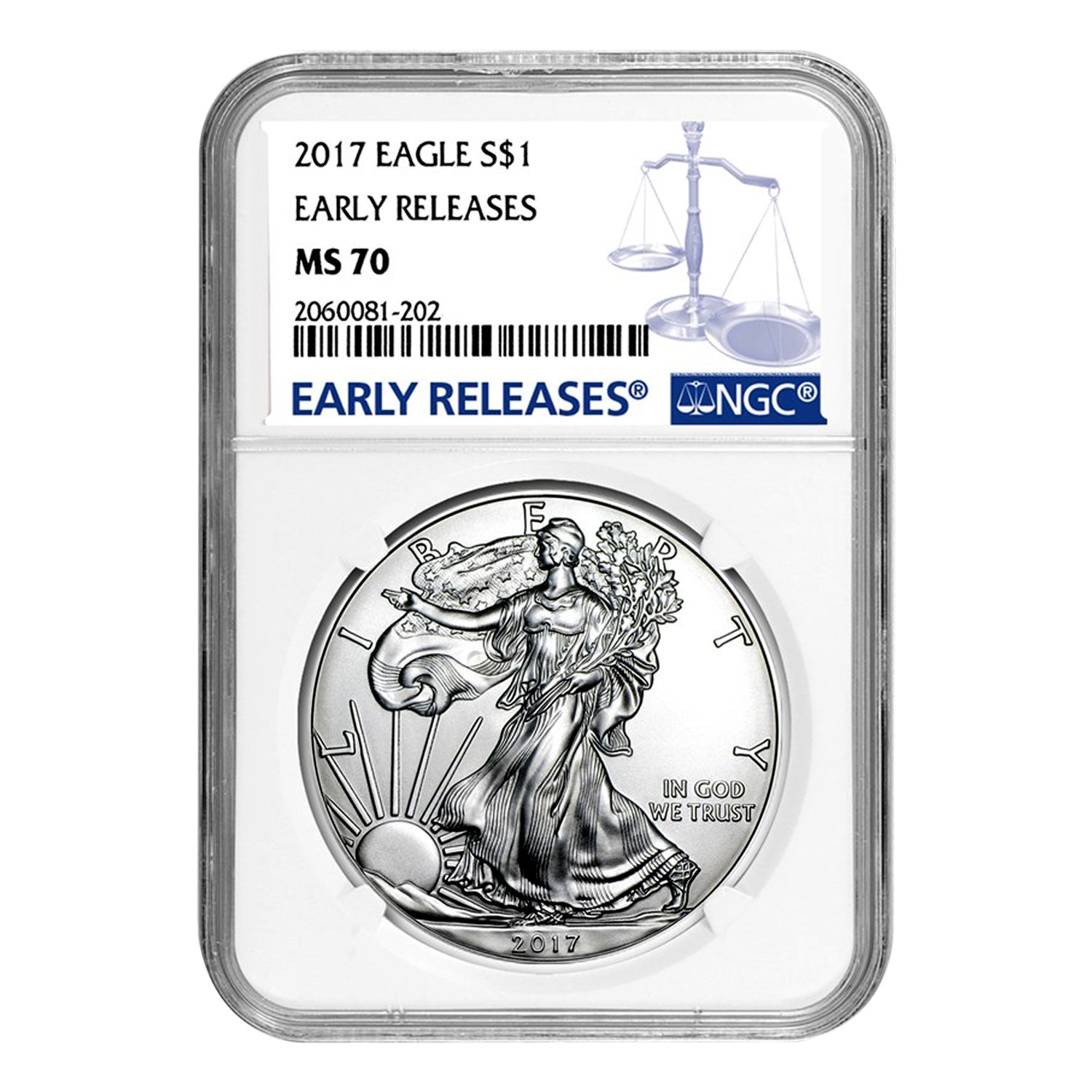 USA 2017 (price varies) American Silver Eagle Coin MS70 NGC - Early Releases Mint