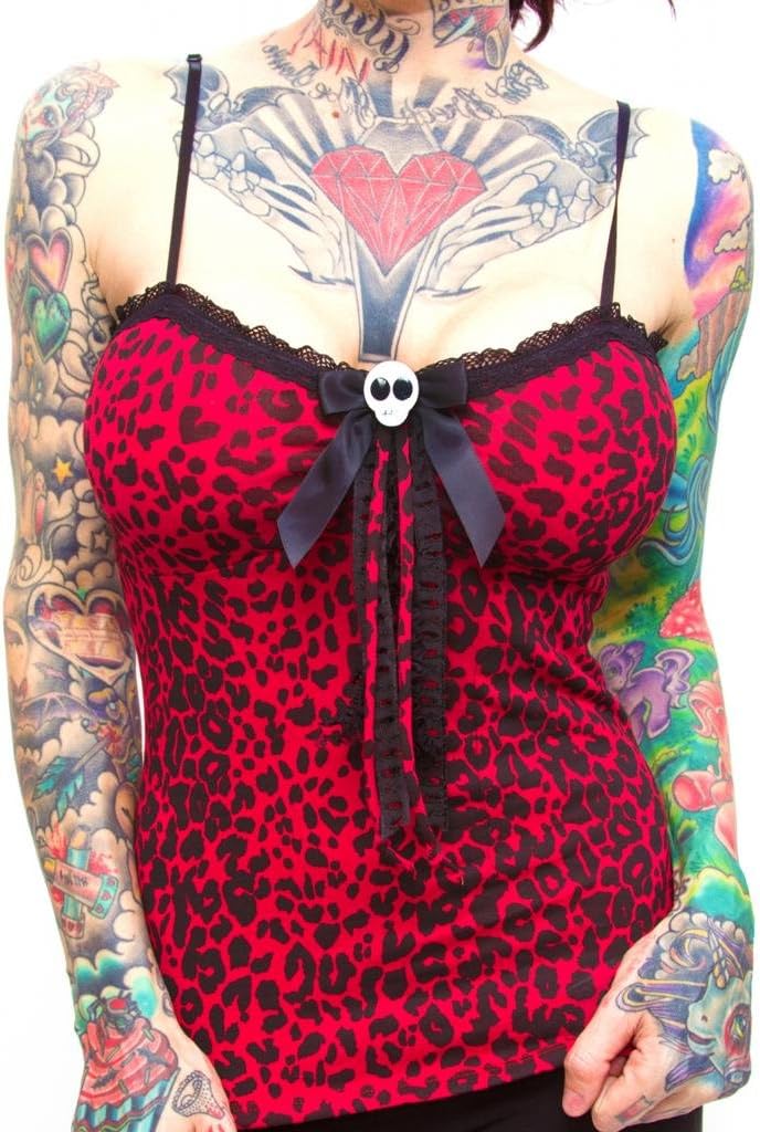 Jessica Louise Leopard Lolly Tank S Red Leopard