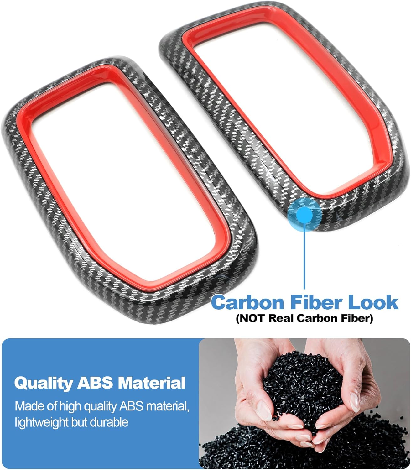 Interior Front Side Air Condition Vent Outlet Cover Trims Compatible with 2024 2025 2026 Ford Ranger XL XLT Lariat Raptor SuperCrew Truck, Air Vent Cover Trim Accessories 2 Pack (Carbon Fiber Look)