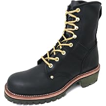 CLIMATEX A1008S Mens Logger Boots 10" Full Grain Leather Oil Resistant Work Boots Black/Brown