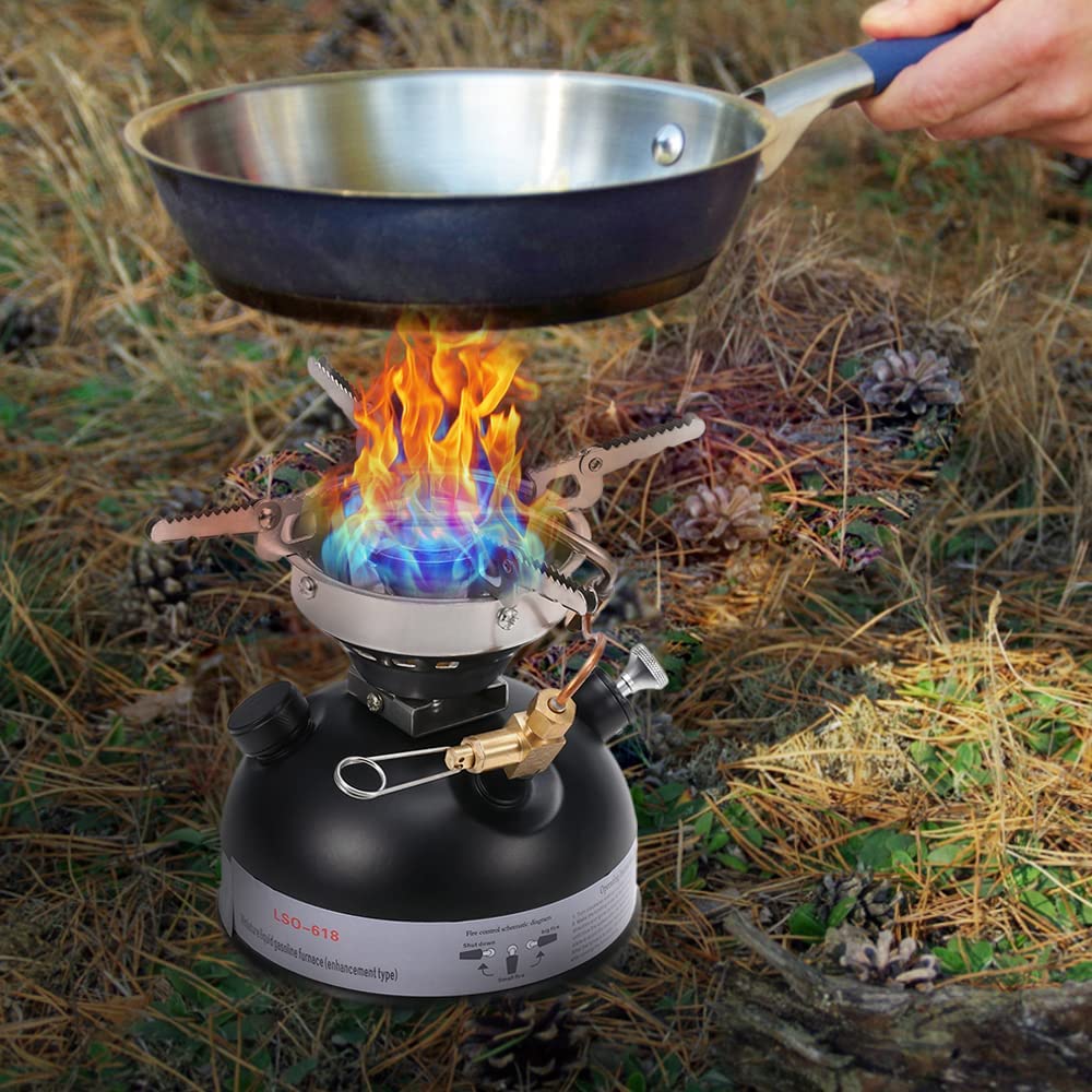 Réchaud de Camping avec buse remplaçable pour Alcool à Essence Diesel, réchaud d'extérieur pour Pique-Nique, randonnée, Camping, Grill,A